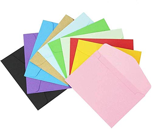 Kleine Umschläge 100 Stücke Mini Umschläge 10 Farben 11.5x 8.2 cm für Weihnachten Geschenke Karten Hochzeit Geburtstag Cover