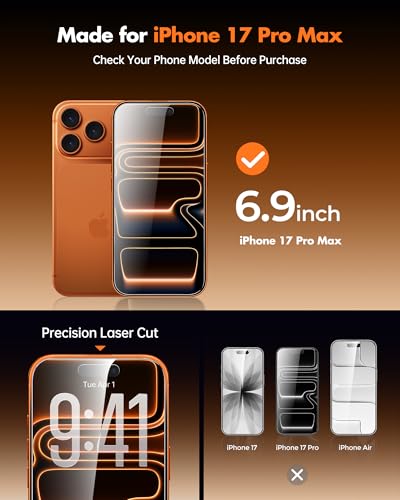 Image of UNBREAKcable Privacy Screen Protector for iPhone 17 Pro Max, 2-Pack