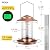 iBorn Bird Feeder Metal Squirrel Chew-Proof Bird Feeders for Outdoors Hanging Outside for Cardinal, Holds 1.5LB Seed with 3 Perchs, Brushed Copper (Seed is not Included)