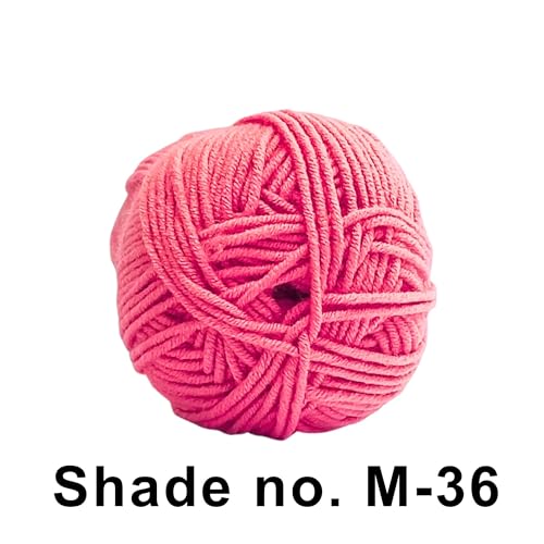 Image of VCR 4ply Flamingo Pink Yarn, 100 Grams Hank, 190 Meters Length, Acrylic Ball for Crochet and Knitting, Soft Crosia Threads, Pack of 1 Yarn, Suitable for DIY Crafts