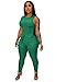 TOPSRANI Womens Two Piece Outfits Bodycon Tracksuit Sweatsuits Solid Jogger Biker Workout Gym Lounge Short Sleeve Pant Sets Green S