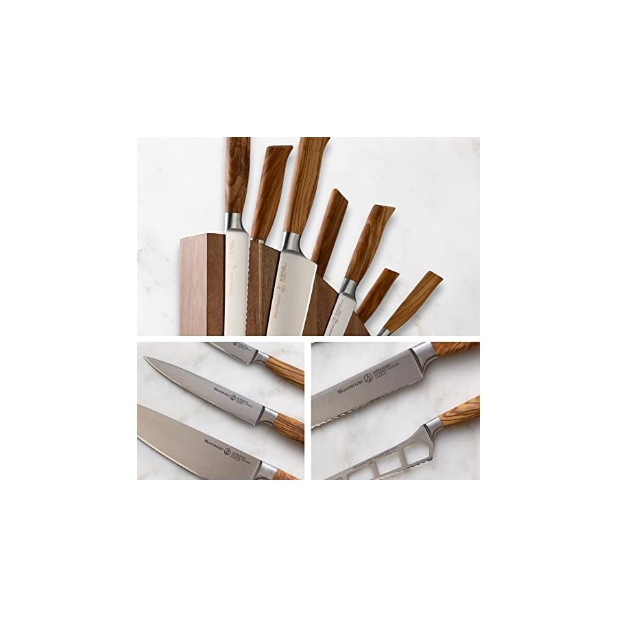 Messermeister-Oliva-Elite-8-Piece-Magnet-Block-Set-Includes-Chefs-Bread-Carving-Fork-Cheese-Tomato-Utility-Paring-Knife-Magnet-Block Messermeister Oliva Elite 8-Piece Magnet Block Set - Includes Chef’s, Bread, Carving, Fork, Cheese & Tomato, Utility & Paring Knife + Magnet Block