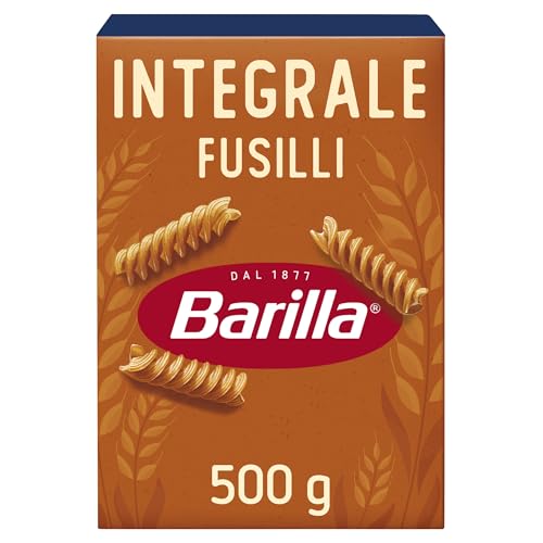 Barilla Pasta Fusilli Integrali, Pasta Corta Di Semola Integrale Di Grano Duro, Integrale, 500 g