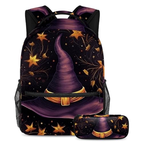Sac d'école chapeau de sorcière d'Halloween robuste de dimensions 29.4x20x40cm