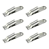 LIOOBO Stainless Steel Clamps 6 Pack Worm Clips Maggots Catching Tool Fishing Bait Holder