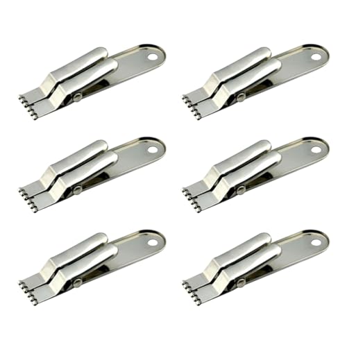 LIOOBO Stainless Steel Clamps 6 Pack Worm Clips Maggots Catching Tool Fishing Bait Holder