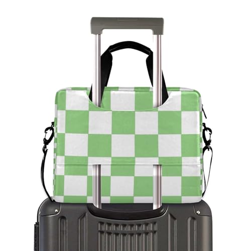 Funda para portátil 15.6 pulgadas con asa y correa verde y blanco miniatura 4