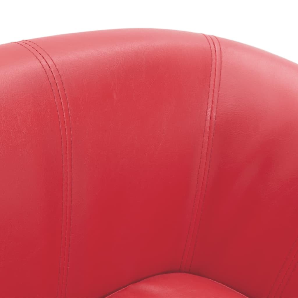 Solivagant Fauteuil avec Repose-Pied Rouge Similicuir,(13.4 KG)