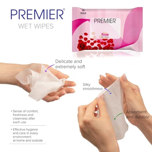 Image of Premier Refreshing Face Cleaning Wet Wipes (75 Sheets) | 25 Pulls per Pack | Pack of 3 Assorted | Soft, Skin-Friendly, Alcohol-Free | Perfect for Home, Travel & Office | Hydrates for Instant Freshness