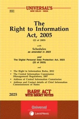 Right to Information Act, 2005 - Bare Act 2025 - Latest Edition -...