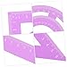TEHAUX Metal Ruler Set 4pcs Aluminum Alloy Rulers Easy to Read Numbers for Home Office School Math