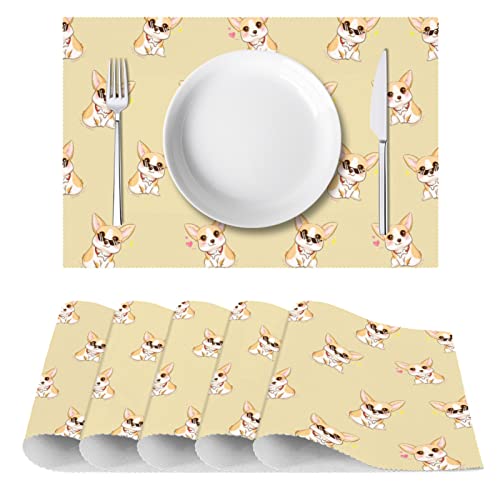 Sets de table Corgi anti-chaleur et lavables pour votre cuisine