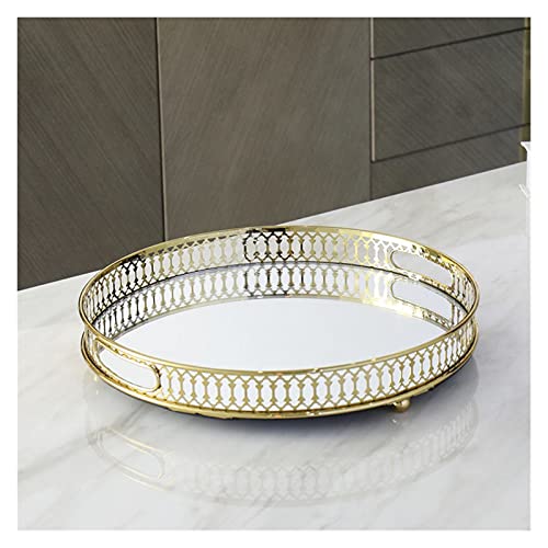 Bandeja de Viento con Espejo de Cristal para el hogar, Sala de Estar, Mesa de Centro, decoración, Plato de Fruta, Taza de Agua, Bandeja de té, Bandeja de Almacenamiento