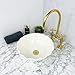 Round Ceramic Bathroom Sink Vanity Counter Top - Porcelain Vessel Sink - Handmade Moroccan Basin Sink - Ceramic Wash Basin with Wave rim (14 inches)