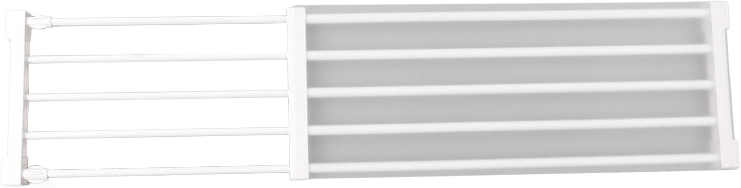 Closet Tension Expandable Shelf, Cabinet Divider Storage Adjustable Shelf, Wardrobe Metal Closet Shelves for Cabinet Cupboard Kitchen (75‑120cm / 29.5‑47.2in Length)