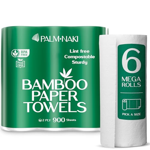 100% Bamboo Paper Towels | Lint-Free, Eco-Friendly, Tree-Free | 2-Ply
