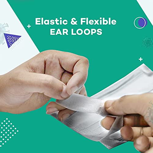 Image of Careview N95 3 Ply Disposable Surgical Face Mask Pouch with SOFT FABRIC Earloop, Certified by BFE>99% and PFE > 95%, SITRA, DRDO, ISO and CE (Pack of 200, White)