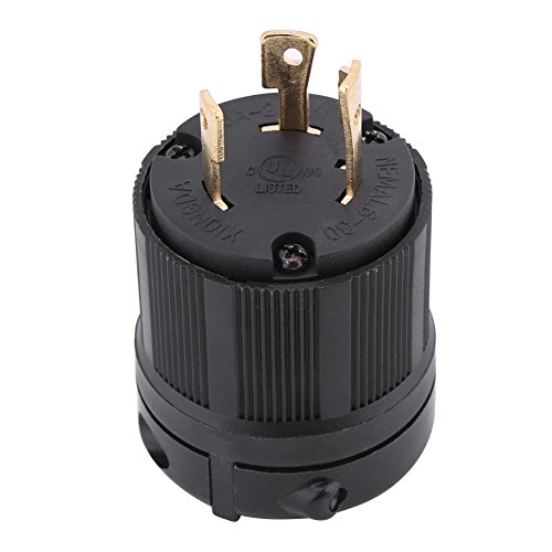 Plugue, 30A 250V Conector de plugue de 3 pólos e 3 fios, plugue elétrico com trava de torção, L6-30P