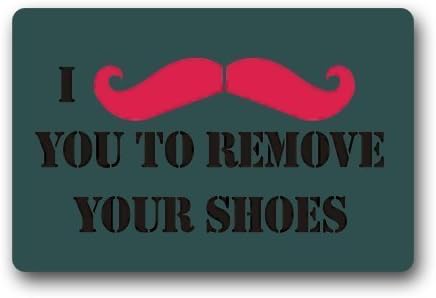 Tommy GTA I Mustache You To Remove Your Shoes Home Decorative Doormat Non-woven Top Fabric 23.6"(L) x 15.7"(W)