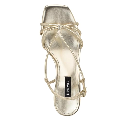 NINE WEST Women's WNHADSLY3 Sandal, Gold, 38 EU by Nine West - Used condition - Image 3