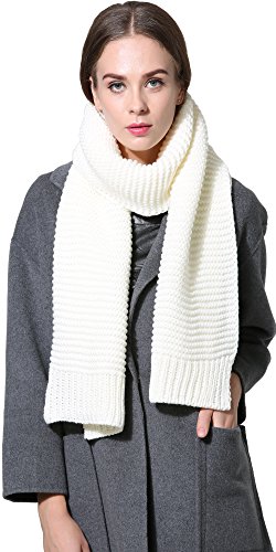 Women Men Winter Thick Cable Knit Wrap Chunky Warm Scarf White #TOP4