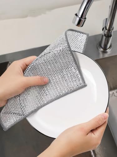 Image of 2024 New Cleaning Sponges Multipurpose Wire Miracle Cleaning Cloths, 2 Pack Wire Dishwashing Rags for Non-Stick Cookware, Kitchen, Sinks, Scrubs & Cleans for Dishes