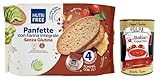 Nutrifree Panfette con Farina Integrale,Pan sin gluten con harina integral de trigo sarraceno, paquete de 340 g + lata italiana gourmet Polpa di Pomodoro de 400 g