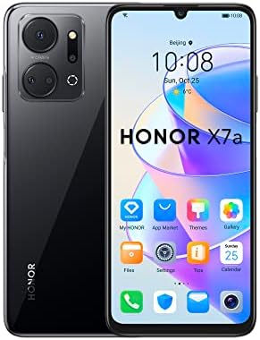 HONOR X7a Mobile Phone Unlocked, 6.74-Inch 90Hz Fullview Display, 50MP Quad Camera with 5330 mAh Battery, 4 GB+128 GB, Android 12, Black (Renewed)