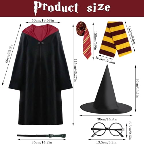 Harry Potter Kostüm für Erwachsene – 7-teiliges Zauberer Cosplay Set