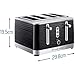 Russell Hobbs Inspire 4 Slice Toaster (Extra wide slots, High lift feature, 6 Browning levels, Frozen/Cancel/Reheat function with Blue LED illumination, 1800W, Black textured high gloss) 24381