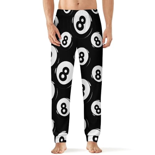 8 Ball Pool Cue Billiards Men's Pajama Pants Soft Lounge Bottoms Lightweight Jogger for Sleeping