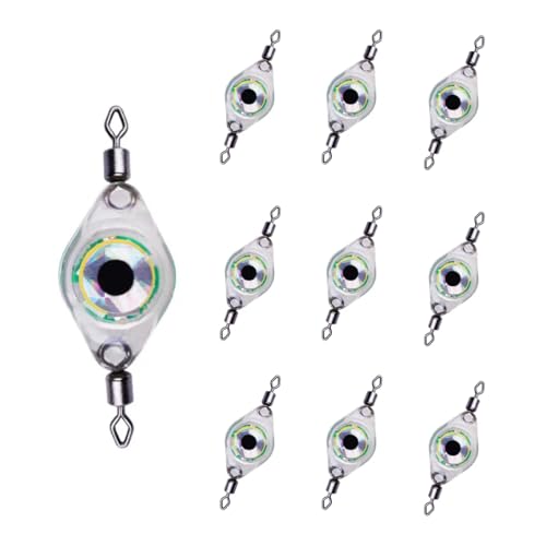 Deep Drop Bait Flasher, Waterproof Fish Eye Lighted Bait, Ultra Bright Underwater Fishing Light for Night Fishing, Underwater Led Bait Attractor Light for Saltwater Freshwater (5, 3 Colors Fashing)