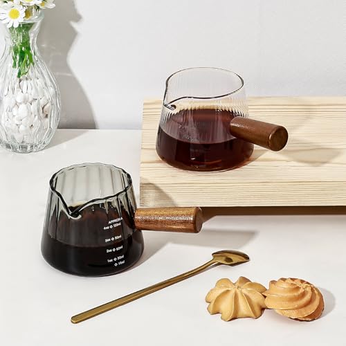 Vaso medidor de vidrio 4 oz con asa y pico vertedor miniatura 3
