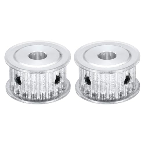 QUARKZMAN 2 Stk Zahnriemenscheibe Aluminium Riemenscheibe 6.35mm Bohrung Pulley Synchronrad 5mm Teilung 16mm Nutenbreite für Zahnriemen CNC Maschine 3D Drucker 20 Zähne