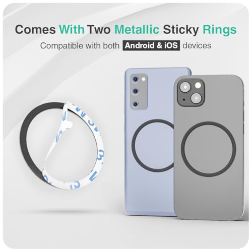 Image of Onelap MagHold 2 (with 2 Magsafe Phone Sticky Rings) - Universal Magnetic Car Phone Holder | Suction Cup Windscreen and Dashboard Mount | Android or iOS Devices | 360 Degree | Strong Magnetic Grip
