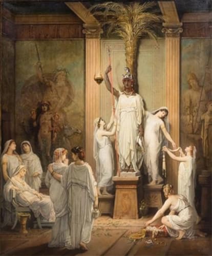 Tableau Prêtresses du Temple par Louis Hector Leroux, affiche impression d'art sur toile 60x90
