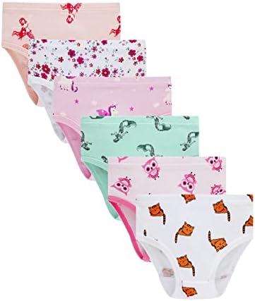 Zamplinka Little Girl Underwears Baby Soft 100% Cotton Panties Little Girls' Undies Assorted Underwear (Pack of 6) Size 2 3T