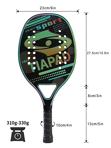 Beach Tennis Racket Carbon 28 Agujeros con Funda miniatura 5