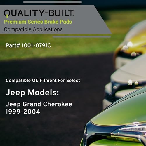 Image of QUALITY-BUILT Rear Ceramic Brake Pads, Premium 1001-0791C, Compatible with 1999-2004 Jeep Grand Cherokee