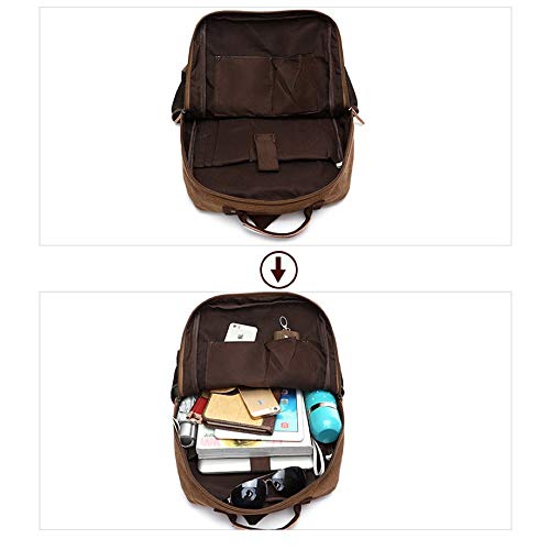 Mochila Masculina De Lona Resistente E Detalhe Em Couro Exclusiva