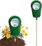 Bodentester, Boden-pH-Messer 3-in-1 Bodentest Messgerät für Feuchtigkeit, Fruchtbarkei und pH, Boden-Feuchtigkeitsmessgerät für Pflanzenerde, Garten, Bauernhof, Rasen, Kein Batterien Erforderlich