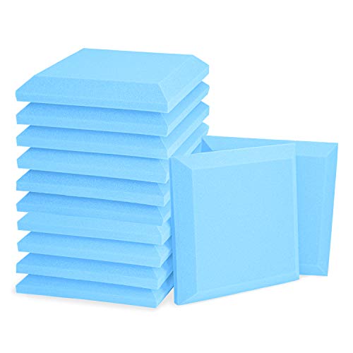 Acoustic Foam Panels, 2" X 12" X 12" Acoustic Foam Sound Absorption, Soundproof Sound Insulation Absorbing, Acoustic Treatment Used in Home & Offices (12 Pack, Blue)