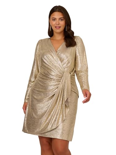 Amazon.com: Adrianna Papell Women's Foiled Knit Draped Dress, Light Gold,  18 : Clothing, Shoes & Jewelry