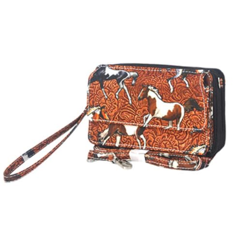 NGIL Canvas All in One Wallet, Travel Women Wallet,Rfid-Blocking Wallet, Women Wallet, Wristlet Wallet, Zippered Wallet for Women (Stallion Style- Black)