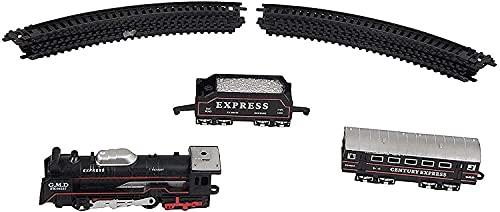 Image of Rail King Intelligent Classical Smoke Train - Rechargeable 16-21‑Piece Set with Tracks, Locomotive & Carriages, Featuring Light, Sound & Realistic Water Smoke for Kids (Color May Very)