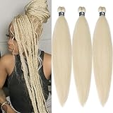 UPruyo 613 Blonde Braiding Hair Pre Stretched 26 inch Synthetic Colored Braids Hair Extensions Knotless Ezbraid Prestretched Braiding Hair Non Toxic Crochet Braids