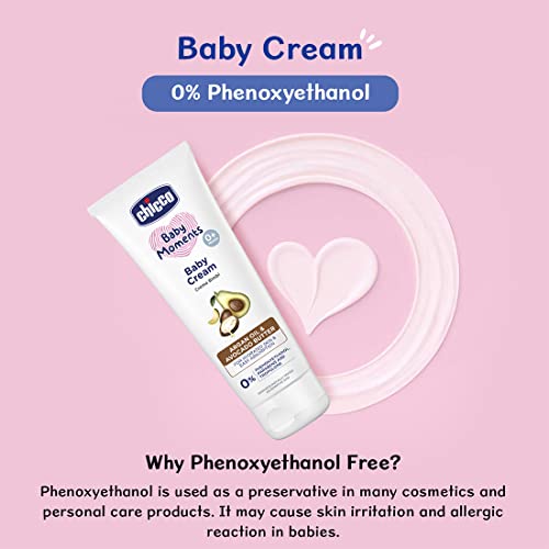 Image of Chicco Baby Moments Baby Cream for Babies with Argan Oil & Avocado Butter, 200g| Natural Ingredients for Hydrated Skin | Dermatologically Tested | Phenoxyethanol, Parabens & Lauryl sulphates free