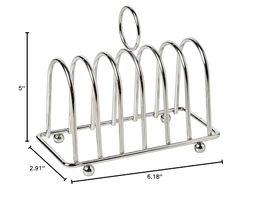 Apollo The HOUSEWARES Brand Chrome Toast Rack, 6 Slice, Size: 13x14x7cm, Chrome