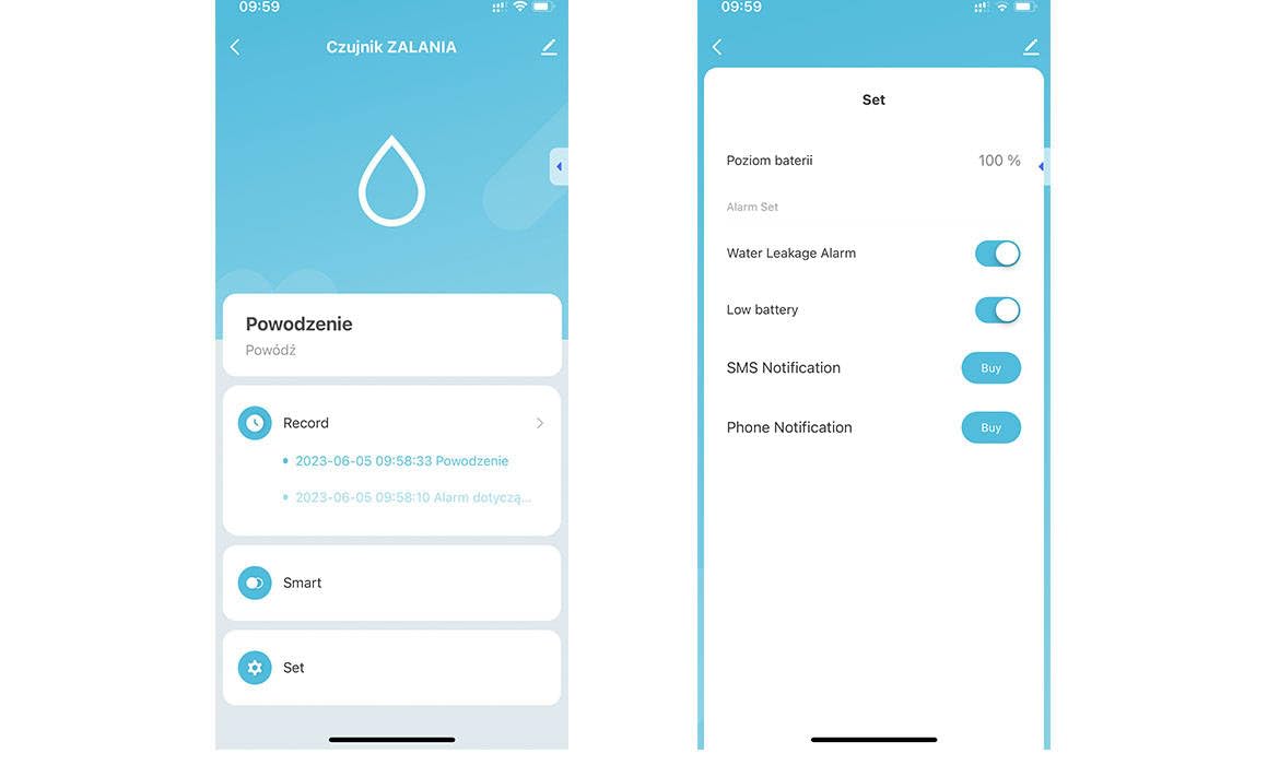 Sone Smart One CZUJNIK ZALANIA wycieku wody ZIGBEE TUYA sensor