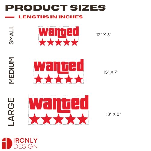 Image of Sticker for Glass & Mirrors | Minimal Vinyl Decal for Bedroom Bathroom & Cafe | Self-Adhesive Quote Aesthetic Mirror Sticker | No Mirror Included (Wanted 5 Stars, Medium, Transparent Red)